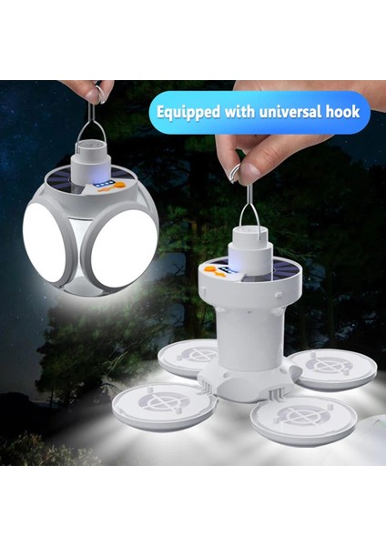 Taşınabilir Güneş Enerjili LED Lamba USB Şarj Edilebilir Kamp Projektörleri Açık Ev Çadır Fener Acil Gece Lambası (Yurt Dışından)