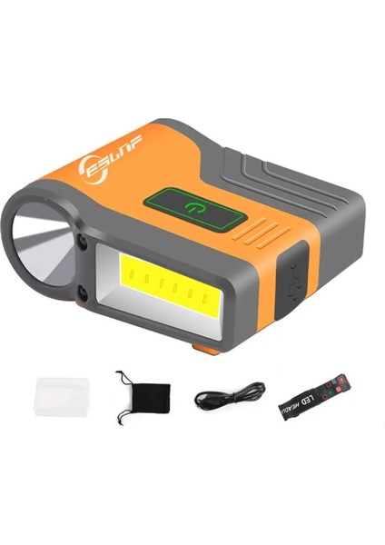 1 Adet Tarzı Turuncu Ob LED Indüksiyon Sensörü Far Ultra Parlak Taşınabilir Ipx6 Su Geçirmez Klipsli Beyzbol Şapkası Işık Baş Feneri Lambası (Yurt Dışından)