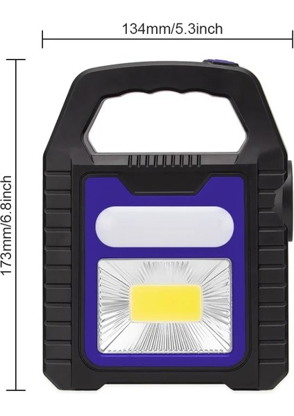 Kırmızı Z20 Taşınabilir Güneş Fener Cob LED Çalışma Lambası Su Geçirmez Acil Durum Spot USB Şarj Edilebilir El Feneri Açık Yürüyüş Kamp (Yurt Dışından)