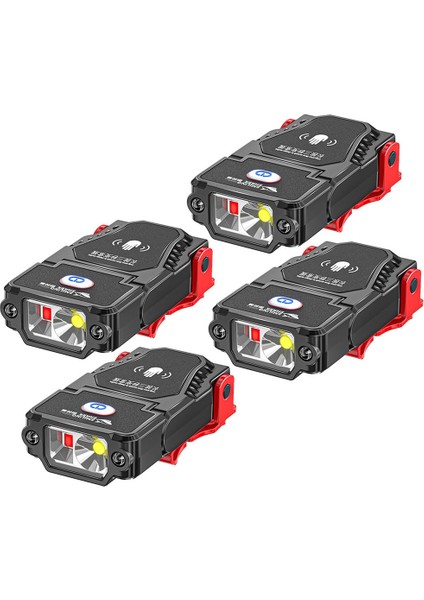 4 Adet Adet LED Sensör Far Şapka Iğnesi Kap Işık Balıkçılık Far USB Şarj Edilebilir Işıklar Ayarlanabilir Açı Kamp Far (Yurt Dışından)