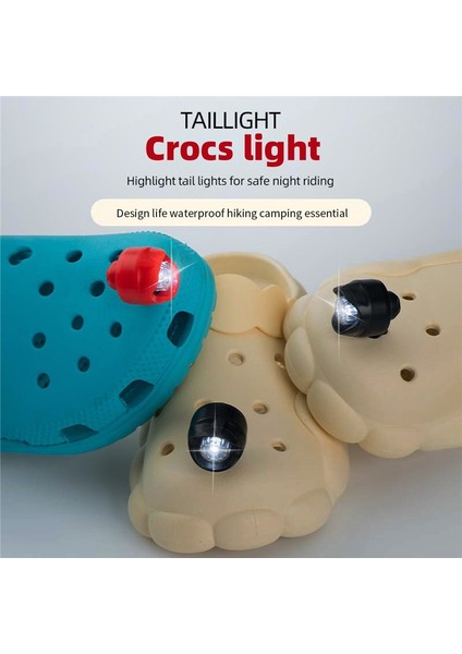 Kırmızı 2 Adet LED Işık Crocs Ayakkabı Işık Ipx5 Su Geçirmez Ayakkabı Işık Köpek Yürüyüş Yürüyüş Kamp Lambası Yetişkinler Çocuklar Için Dekoratif (Yurt Dışından)