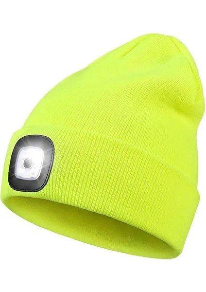 Sarı Açık Spor Örme Şapka Işık Kadın Erkek LED Şapka El Feneri Far Far Tırmanma Bisiklet Kamp Için Rüzgar Geçirmez Şapkalar (Yurt Dışından)