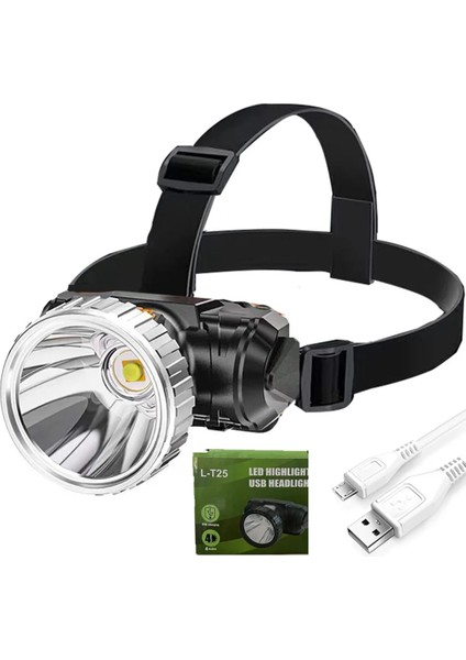 B Süper Parlak El Feneri Işığı USB Şarj Edilebilir Far Su Geçirmez Açık Kamp Balıkçılık Kafa 3 Aydınlatma Modu LED Far (Yurt Dışından)