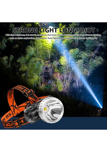 B Süper Parlak El Feneri Işığı USB Şarj Edilebilir Far Su Geçirmez Açık Kamp Balıkçılık Kafa 3 Aydınlatma Modu LED Far (Yurt Dışından) fırsatları