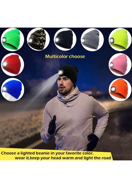 Sarı Açık Spor Örme Şapka Işık Kadın Erkek LED Şapka El Feneri Far Far Tırmanma Bisiklet Kamp Için Rüzgar Geçirmez Şapkalar (Yurt Dışından) modelleri