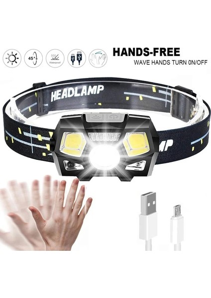 2 Adet LED Far El Feneri Hareket Sensörü Kafa Lambası USB Şarj Edilebilir Su Geçirmez Far Torch Kırmızı Işık ile 5 Aydınlatma Modu (Yurt Dışından) fiyatları