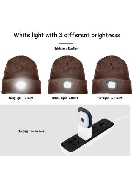 Sarı LED Kasketleri Örme Şapka Far Unisex USB Şarj Edilebilir El Feneri Fener Far Sıcak Kış Örme Gece Işıklı Şapka Lambası (Yurt Dışından) fırsatları