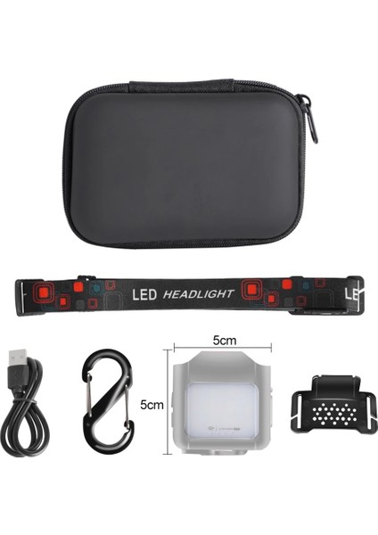 Gri LED Cob Far Akıllı Sensör Sensör Kapağı Klip Işık 6 Modu Açık Kafa Lambası Taşınabilir Tip-C Şarj Su Geçirmez Acil Durum Için (Yurt Dışından)