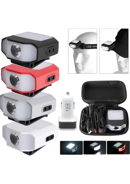 Gri LED Cob Far Akıllı Sensör Sensör Kapağı Klip Işık 6 Modu Açık Kafa Lambası Taşınabilir Tip-C Şarj Su Geçirmez Acil Durum Için (Yurt Dışından) fırsatları