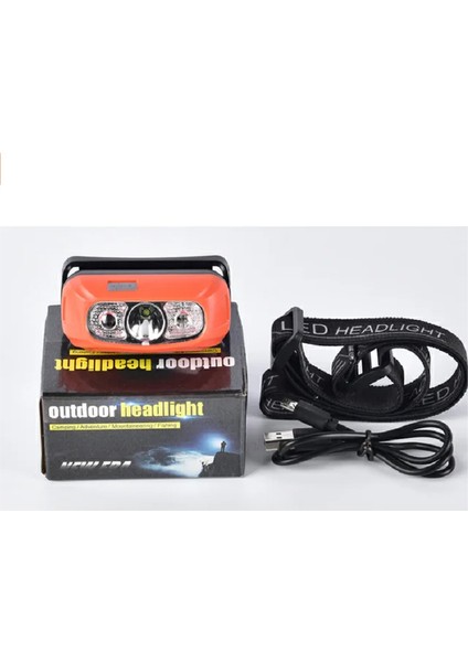 Turuncu Açık Taşınabilir Indüksiyon Far Çok Fonksiyonlu LED Güçlü Işık Far Şarj Edilebilir Su Geçirmez Gece Balıkçılık Far (Yurt Dışından)