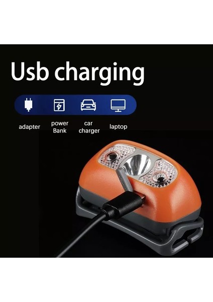 Turuncu Açık Taşınabilir Indüksiyon Far Çok Fonksiyonlu LED Güçlü Işık Far Şarj Edilebilir Su Geçirmez Gece Balıkçılık Far (Yurt Dışından) indirimleri