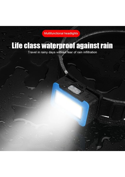 Sarı Mini Farlar Taşınabilir Cob LED Far Akülü Su Geçirmez Kafa Lambası El Feneri 3 Mod Çalışma Far Kafa Ön Işık (Yurt Dışından)