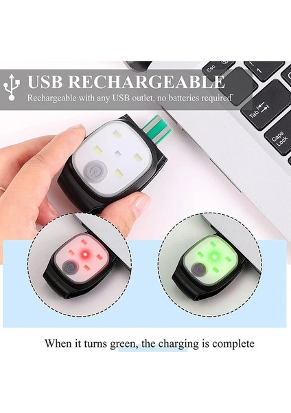 2 Adet Açık Gece Takılabilir Lamba Koşu Işıkları Yansıtıcı USB Şarj Edilebilir Lamba LED Işık Dişli El Feneri Kamp Aksesuarları (Yurt Dışından) fırsatları