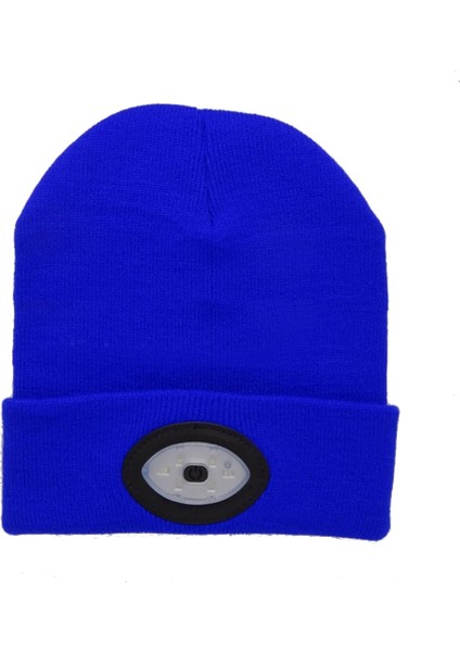 Mavi LED Kırmızımavi Işık Şapka USB Şarj Edilebilir Aydınlatma Lambası Gece Balıkçılık Avcılık Kamp Koşu Kapaklar Örgü Şapka Yılbaşı Dekoru (Yurt Dışından)