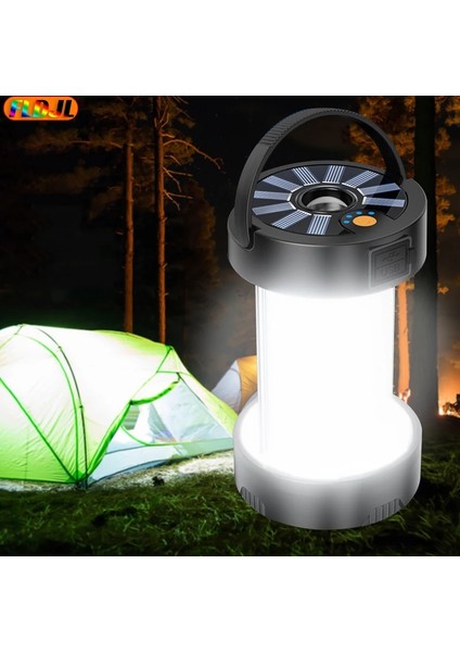Beyaz Kamp Fener Açık Güneş Acil Durum Işıkları Çok Fonksiyonlu Çadır Işığı Taşınabilir Lambalar USB Şarj Edilebilir Işık El Feneri (Yurt Dışından) fiyatları
