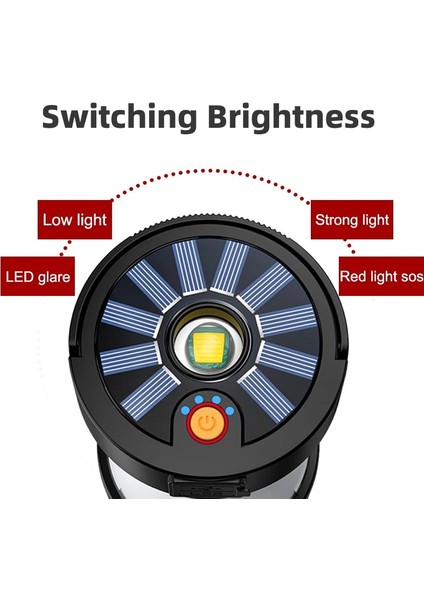 Beyaz Kamp Fener Açık Güneş Acil Durum Işıkları Çok Fonksiyonlu Çadır Işığı Taşınabilir Lambalar USB Şarj Edilebilir Işık El Feneri (Yurt Dışından) indirimleri