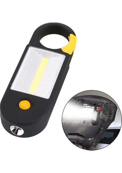Sarı Khlıtec Mini Taşınabilir Fener Çadır Işığı Cob LED Acil Durum Lambası Su Geçirmez Asılı Kanca El Feneri Kamp Için 2 Mod Kullanımı Aaa (Yurt Dışından)