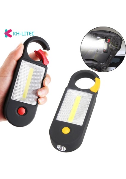 Sarı Khlıtec Mini Taşınabilir Fener Çadır Işığı Cob LED Acil Durum Lambası Su Geçirmez Asılı Kanca El Feneri Kamp Için 2 Mod Kullanımı Aaa (Yurt Dışından)