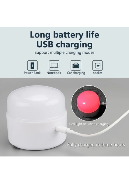 Beyaz Taşınabilir LED Kamp Işık USB Şarj Edilebilir Acil Durum Lambası Ampuller Ev Dekor Açık Asılı Çadır Lambası Barbekü Yürüyüş Kamp Fener (Yurt Dışından) modelleri