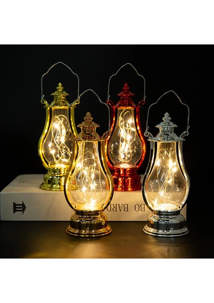 Altın Vintage Fener Retro Tasarım LED Asılı Gaz Lambası Pil Kumandalı Dekoratif Ev Tatil Noel Hediyeleri Ev Dekor Için (Yurt Dışından) fiyatları