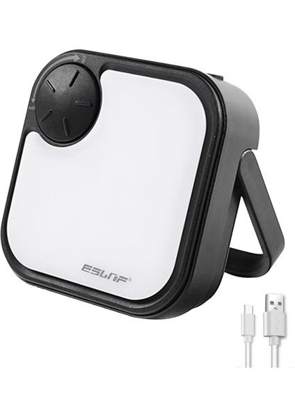 Siyah Kamp Çadır Işığı Taşınabilir Çok Fonksiyonlu LED Fener Acil Işık Tip-C Açık Yürüyüş Seyahat Için USB Şarj Edilebilir (Yurt Dışından)