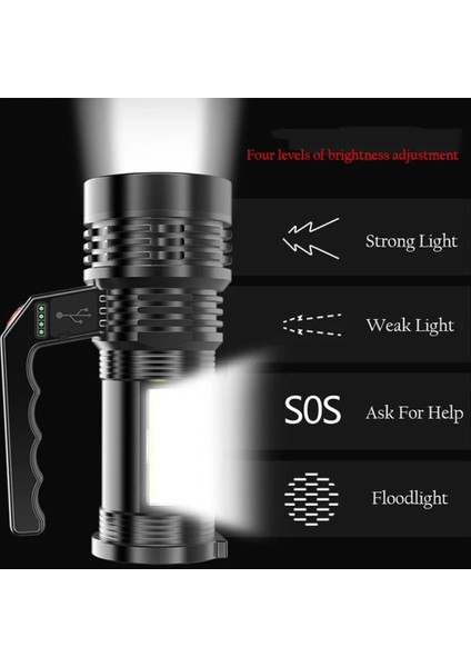 NO.813 Boyutu LED Cob Torch Işık 300LAH Su Geçirmez El Projektör Mikro USB Şarj El Feneri El Feneri Açık Yürüyüş Için (Yurt Dışından) modelleri