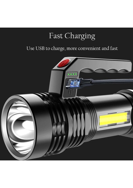 NO.813 Boyutu LED Cob Torch Işık 300LAH Su Geçirmez El Projektör Mikro USB Şarj El Feneri El Feneri Açık Yürüyüş Için (Yurt Dışından) fırsatları