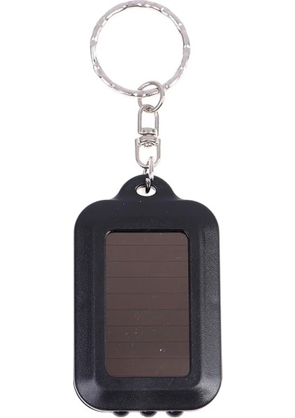 Siyah Güneş Enerjili LED El Feneri Anahtarlık Küçük Cep Işık Anahtarlık ile Taşınabilir El Feneri Dış Aydınlatma El Fenerleri (Yurt Dışından)