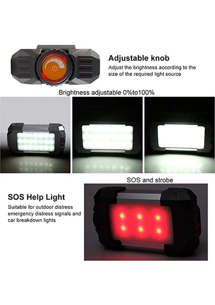 Siyah Ah Taşınabilir Fener Güç Bankası Şarj Edilebilir Kamp Çadırı Işık Acil Durum Lambası Açık Su Geçirmez Asın El Feneri (Yurt Dışından) indirimleri