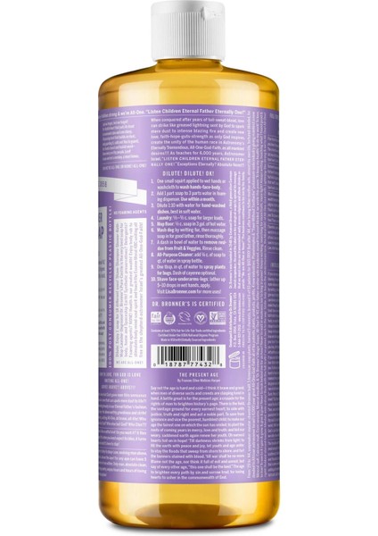 Dr.bronner's Çok Amaçlı Sıvı Sabun Lavanta Kokulu 946ML fiyatları