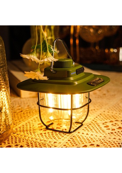 Beyaz Mini Vintage Metal Asılı Fenerler LED Kamp Işık Taşınabilir Su Geçirmez USB Şarj Çadır Işığı Kanca ile Açık Bahçe Lambası (Yurt Dışından) modelleri