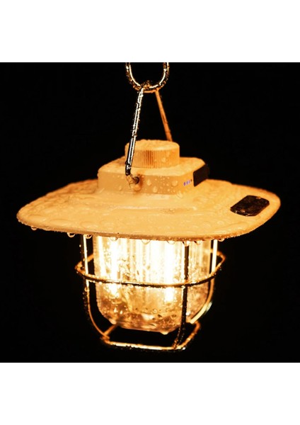 Beyaz Mini Vintage Metal Asılı Fenerler LED Kamp Işık Taşınabilir Su Geçirmez USB Şarj Çadır Işığı Kanca ile Açık Bahçe Lambası (Yurt Dışından) fırsatları