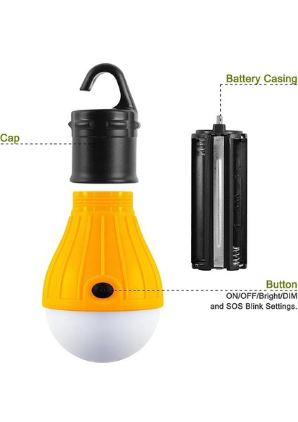 Yeşil Taşınabilir 3 LED Kamp Işık Pil Kumandalı Çadır Işıkları Su Geçirmez Acil Durum Fener Ampul Yürüyüş Balıkçılık Açık (Yurt Dışından) modelleri
