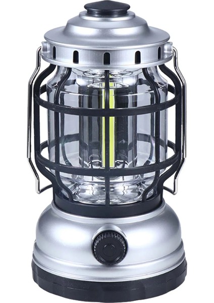 Gümüş LED Kamp Fener Moda Taşınabilir Su Geçirmez USB Şarj Edilebilir Açık Kamp Işıkları Acil Işık Kamp Malzemeleri (Yurt Dışından)