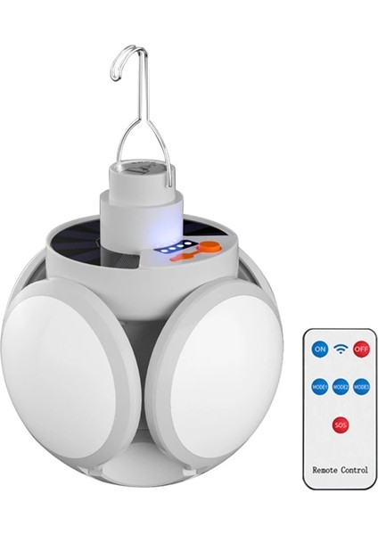 F Taşınabilir LED Fener Işıkları 5 Mod Su Geçirmez Güneş Enerjili Asılı El Feneri USB Şarj Edilebilir Acil Katlanabilir Çadır Lambası (Yurt Dışından)