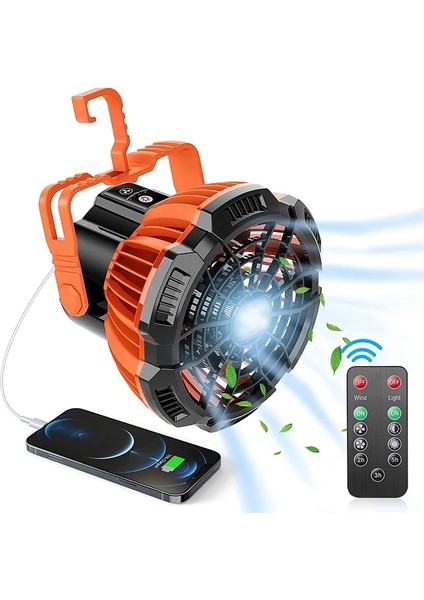 Turuncu Ah Elektrikli Kamp Fanı Şarj Edilebilir LED Işık Mini Açık Kamp Fanı Elektrikli Tavan Vantilatörü Çok Fonksiyonlu Taşınabilir (Yurt Dışından) fiyatları