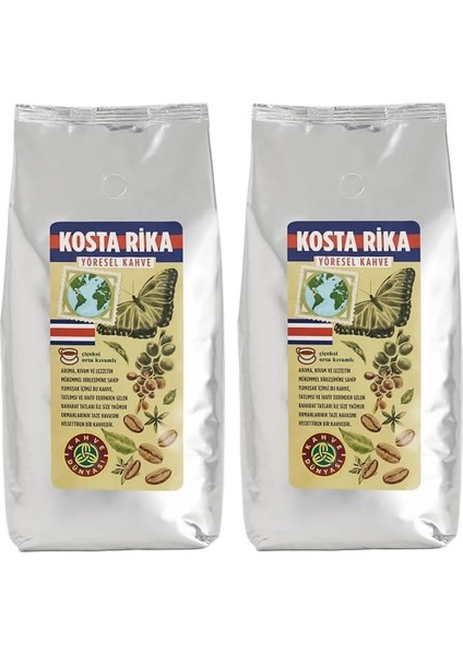 Yöresel Kosta Rika Çekirdek Filtre Kahve 2 x 1000 gr
