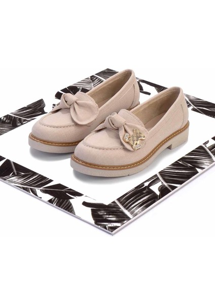 Bej Kumaş Kadın Loafer Ayakkabı K01257060704