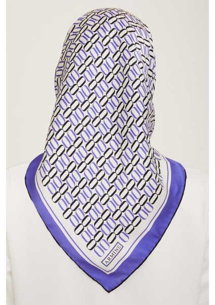 Mor Geometrik Desen Tivil İpek Eşarp 9149 - 38 fırsatları