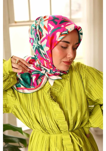 Silk Home Fuşya Yeşil Karma Desen Tivil Ipek Eşarp 11427-38 fiyatları