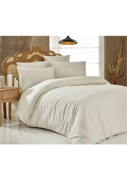 Krem Pamuk Saten Nevresim Takımı Çift Kişilik modelleri