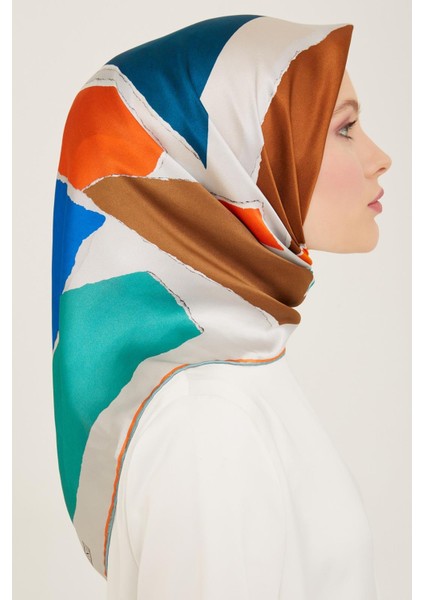 Gri Geometrik Desen Tivil İpek Eşarp 9125 - 83 fiyatları