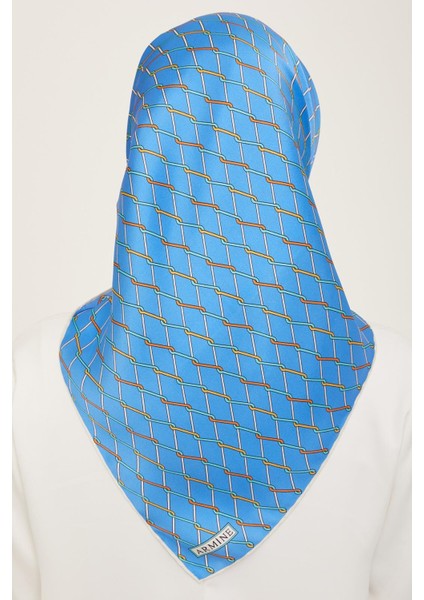 Mavi-Beyaz Dijital Örgü Desen Tivil Ipek Eşarp 9152-87 fırsatları