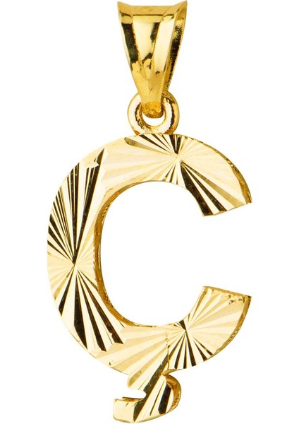 14 Ayar Altın Ç Harfi Kolye Ucu 0.64 gr fırsatları