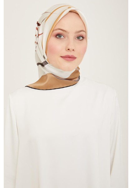 Cappucino Karma Desen Tivil İpek Eşarp 9115 - 82 indirimleri