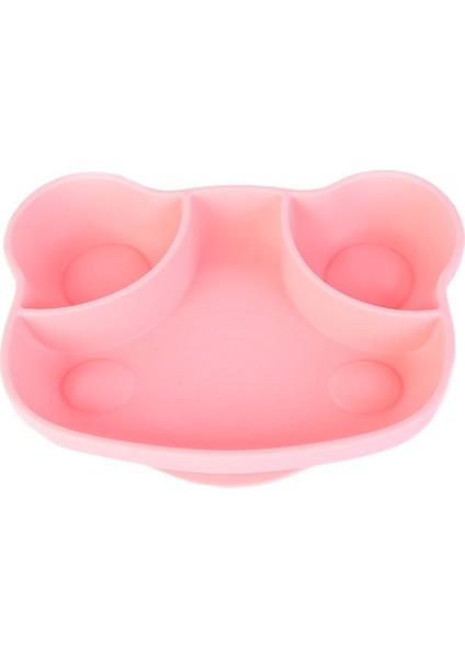 Çocuk Gıda Sınıfı Silikon Yemek Tabağı, Entegre Düşme Önleyici Vantuzlu Kase, Bebek Karikatür Kurbağa Bölmeli Yiyecek Kasesi (Yurt Dışından)