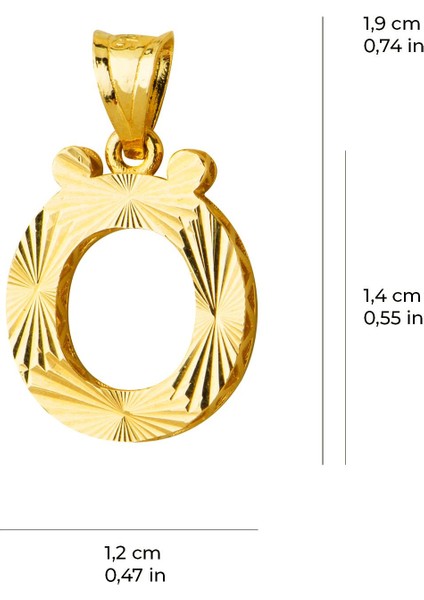 14 Ayar Altın Ö Harfi Kolye Ucu 0.74 gr indirimleri