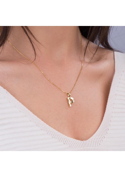 14 Ayar Altın P Harfi Kolye Ucu 0.59 gr modelleri