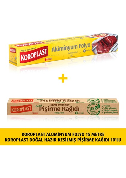 A.folyo 15 Metre + Hazır Kesilmiş Pişirme KAĞ.10LU