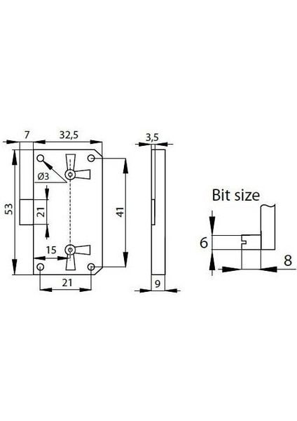 Kapazlama Sandık Kiliti Cerman Yale 15 Mm. Antik
